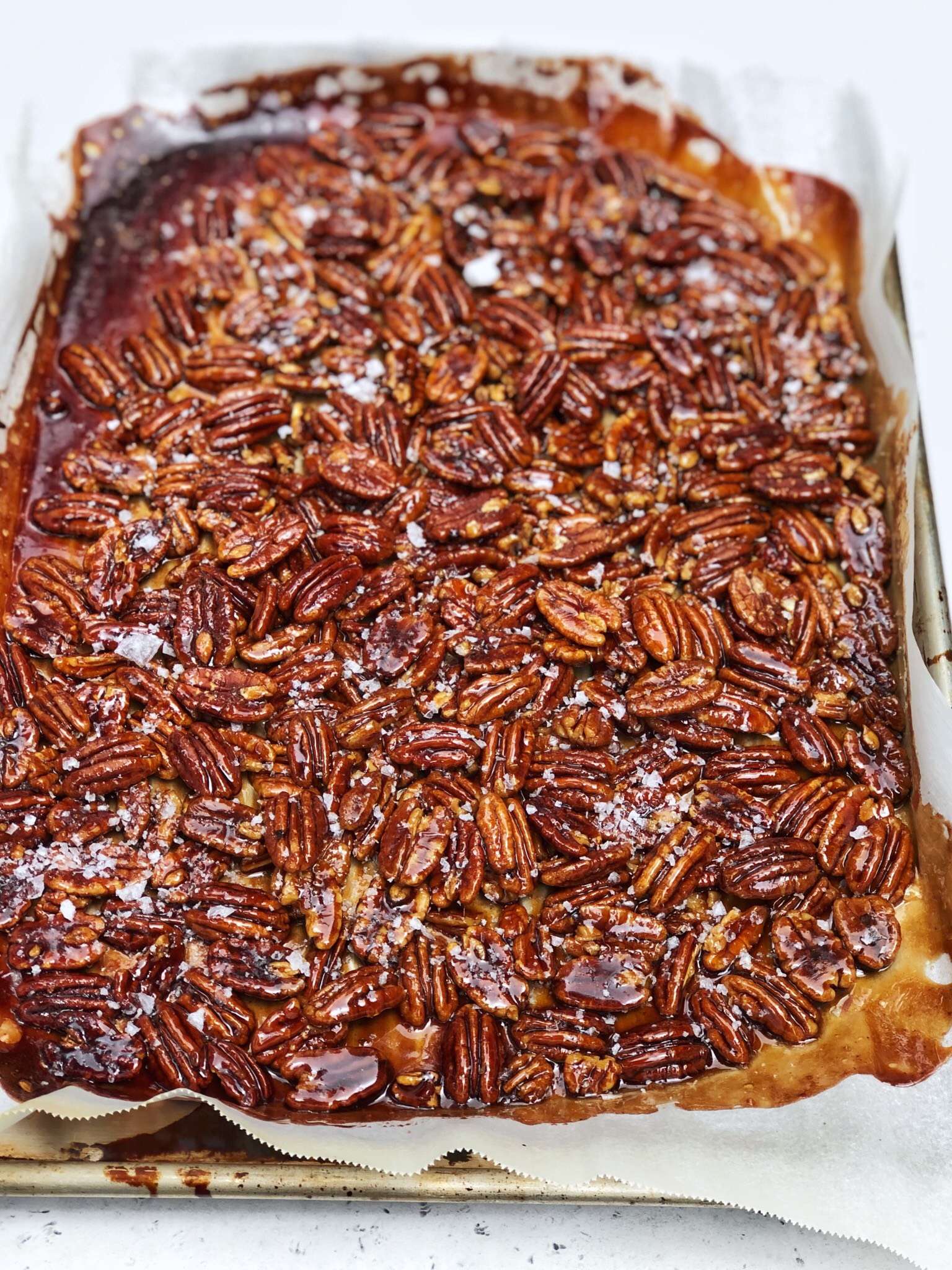 Quick and easy salted maple glazed pecans